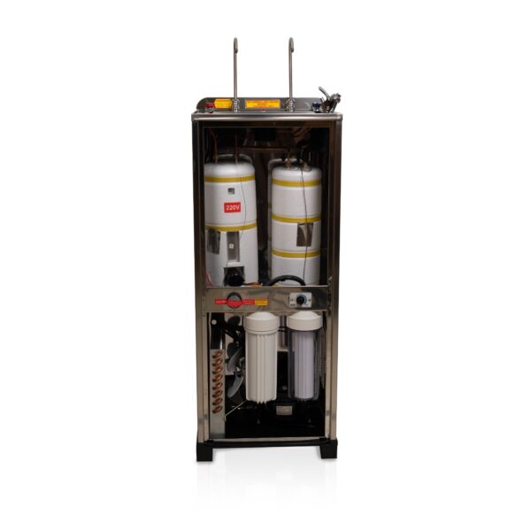 AK500-2F hot cold water cooler stainless steel open front