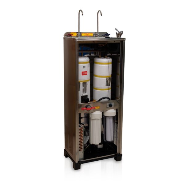 AK500-2F hot cold water cooler stainless steel opened up side