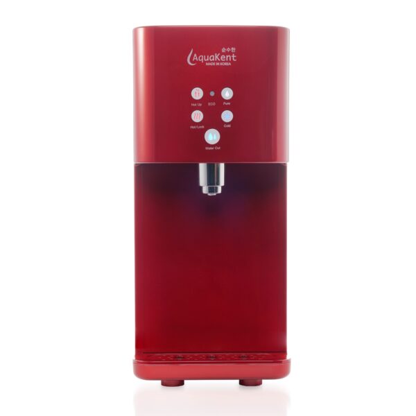 AK Ruby-3T Hot cold normal tabletop water dispenser red front view