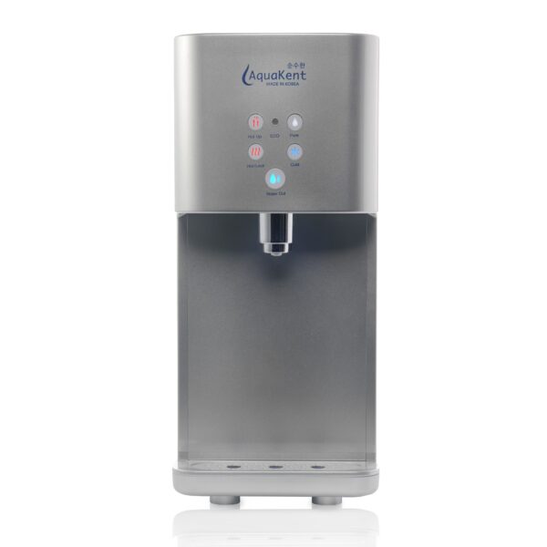 AK Ruby-3T Hot cold normal tabletop water dispenser silver front view