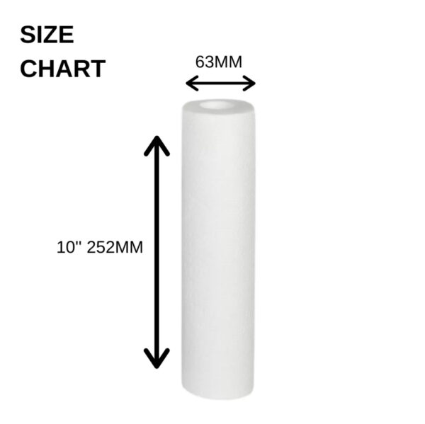 PP Sediment water filter 10inch dimension - aquakent